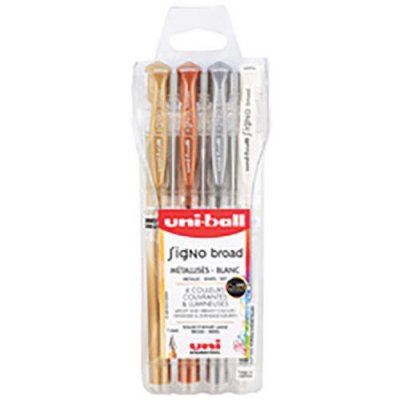 UNI BALL Uni-ball Stylo roller &agrave; encre gel SIGNO broad UM-153, &eacute;tui - Lot de 2