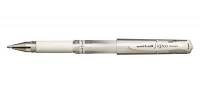 UNI BALL UNIBALL Stylo &agrave; bille pointe large encre gel blanche SIGNO BROAD