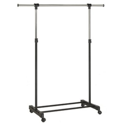 UNILUX  Extendable Coat With Wheels Adjustable Height 4 Rotating And Chrome Wheels Noir