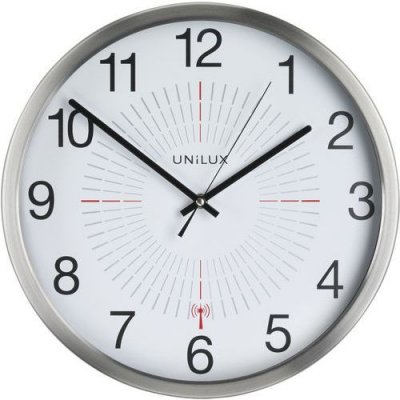 UNiLUX Horloge murale radio-pilot&eacute;e 'OUTDOOR', argent