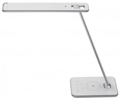 UNILUX  Lampe de bureau &agrave; LED JAZZ, blanc / gris m&eacute;tallis&eacute;