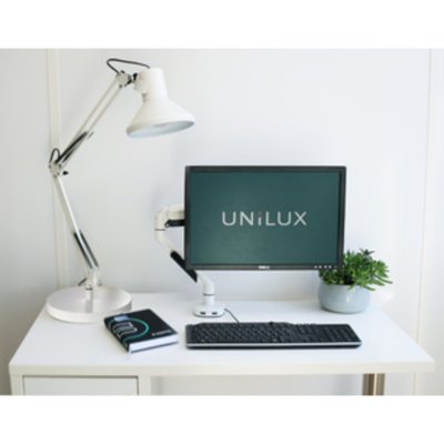 UNILUX  Lampe de Bureau LED, Aluminium, Noir, 40 x 40 x 17 cm
