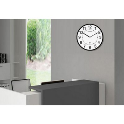 UNILUX MAXI WAVE Horloge quartz montage mural 37.5 cm gris m&eacute;tal