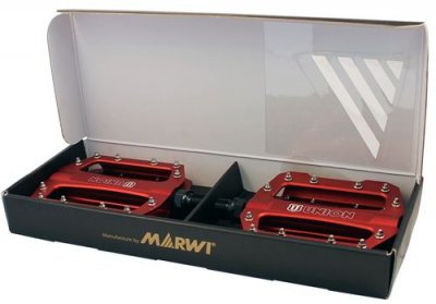 MARWI Union Unisexe - Adulte SP-1210 P&eacute;dales de v&eacute;lo Rouge Taille Unique