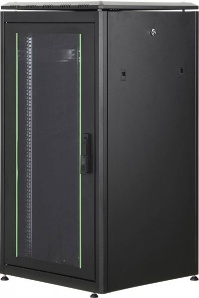 DIGITUS Unique DN-19 22U-6/6-B-1 - Rack armoire - noir, RAL 9005 - 22U - 19