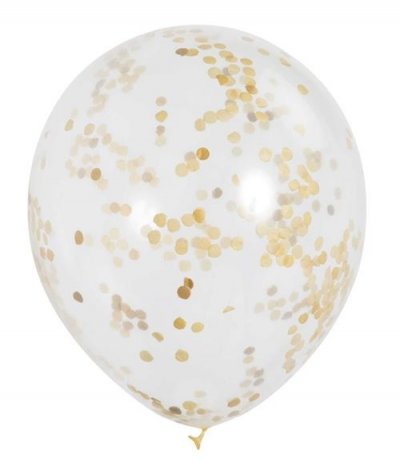 NON RENSEIGNE Unique Party - 49595 - Paquet de 6 Ballons Confettis - 30 cm - Or