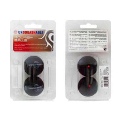 GENERIQUE Unsquashable Balles de squash (paquet de 2)-Noir (Point Rouge)