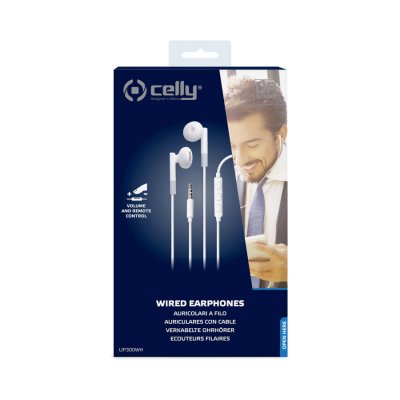 CELLY UP300WH - Ecouteurs avec micro - embout auriculaire - filaire - jack 3,5mm