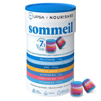 UPSA  X Nourished Gummies 7 en 1 Sommeil - Bo&icirc;te 30 gummies