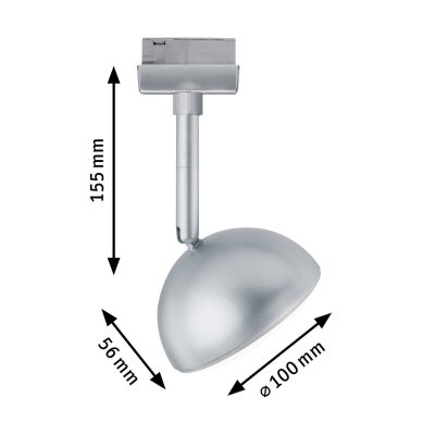 PAULMANN URail tache LED Hemi chrome m&eacute;tal Matt 230V / plastique 955,08