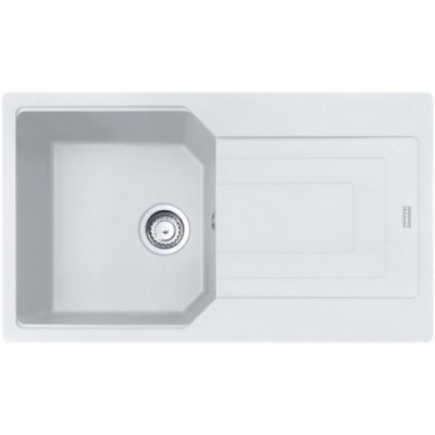FRANKE Urban Evier de cuisine 860x500mm, UBG 611-86, Egouttoir r&eacute;versible, Fragranit, Blanc (UBG611-86B)