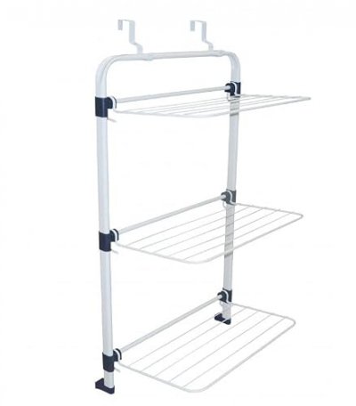 URBAN LIVING  - etendoir a linge sechoir a linge seche linge pour porte 3 niveaux 10mtr - blanc