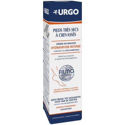 URGO  Filmomousse - Cr&egrave;me en Mousse Pieds Tr&egrave;s Secs &agrave; Crevass&eacute;s 125ml