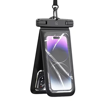 USAMS  &Eacute;tui &Eacute;tanche pour Smartphone 7"" Double Poche IP68 Noir