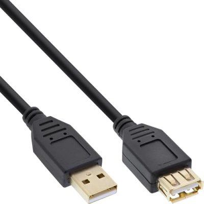 INLINE Usb 2.0 rallonge, &reg;, m&acirc;le/fem. Type a, noir, contacts or, 10m