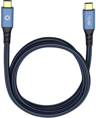 OEHLBACH USB 3.0 [1x USB-C m&acirc;le - 1x USB-C m&acirc;le] 0.50 m bleu contacts dor&eacute;s USB Plus CC