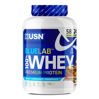 USN  Blue Lab Whey Chocolat-Caramel BLW15 - Bleu et blanc - 2 kg