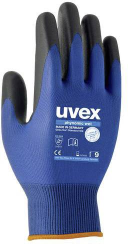 UVEX  Gants de travail phynomic wet, T. 08, bleu/anthracite - Lot de 10