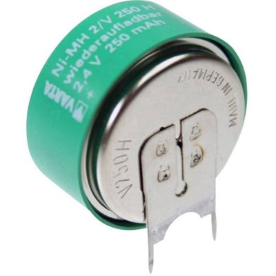VARTA V2/250H-SLF ++/- Pile bouton rechargeable 250H NiMH 250 mAh 2.4 V