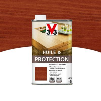 V33  Huile & protection pour meubles et boiseries, Palissandre 0,5L