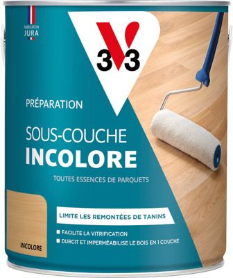 V33  sous-Couche Parquets Avant Vitrification, Incolore Mat 2,5L
