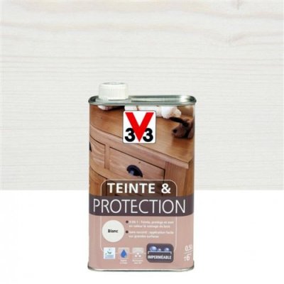  V33 - Teinte & Protection 3 en 1 - Blanc 0,5 l Finition : Mat - Blanc