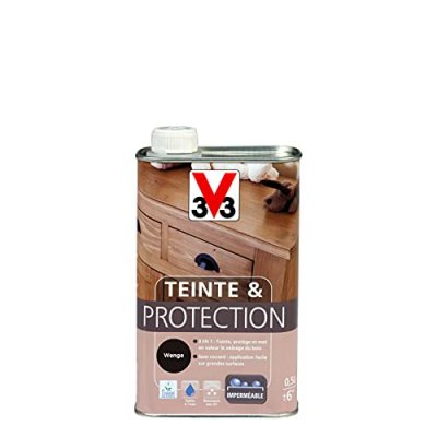 V33  - Teinte & Protection 3 en 1 - Weng&eacute; 0,5 l Finition : Mat - Weng&eacute;