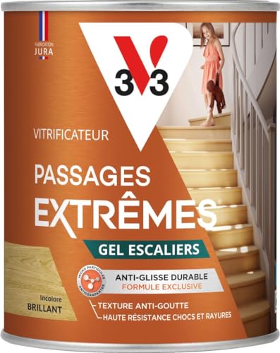 V33  - Vitrificateur Gel escaliers Incolore Brillant 0,75L - Incolore