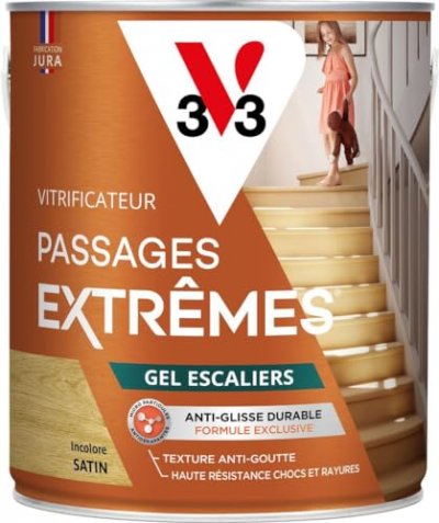 V33  - Vitrificateur Gel escaliers Incolore Satin 2,5L - Incolore