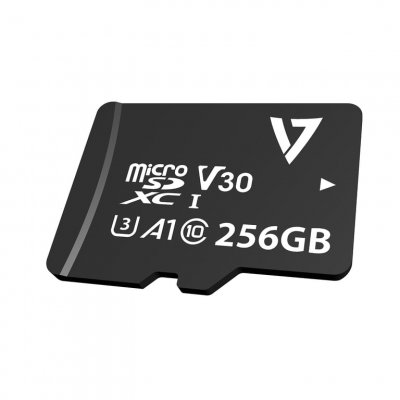  V7 Micro Sdxc V30 U3 A1 256gb Memory Card Noir