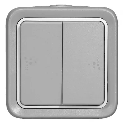 LEGRAND Va et vient double plexo  en saillie - gris 069715