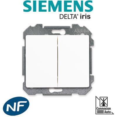 GENERIQUE Va-et-Vient + Poussoir Blanc Delta iris Siemens Siemens