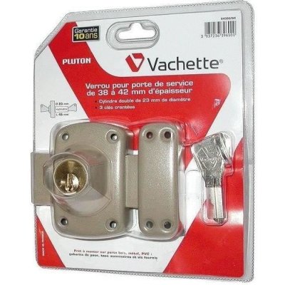 VACHETTE  - verrou &agrave; double cylindre 45mm (porte bois,m&eacute;tal,pvc)