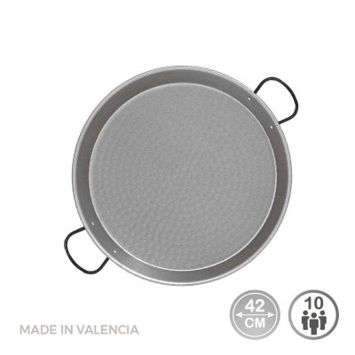VAELLO CAMPOS  Po&ecirc;le &agrave; Paella en Acier Poli, La Valenciana, 42&nbsp;cm