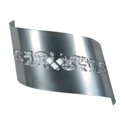 TOSEL Vague ikat carr&eacute;s applique t&ocirc;le acier perfor&eacute;e 25x16x10 cm aluminium