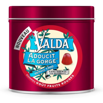 VALDA  Gommes sans sucres go&ucirc;t Fruits Rouges