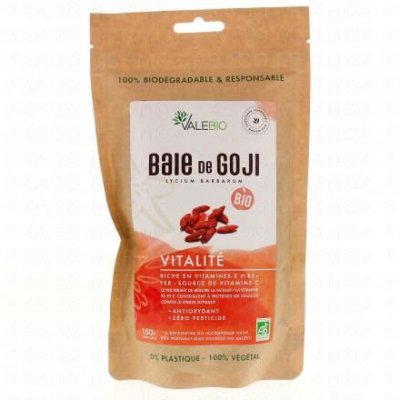 VALEBIO  Super fruits baie de goji s&eacute;ch&eacute;es sachet 150g
