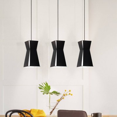 EGLO Valecrosia Plafonnier Suspendu &Agrave; 3 Lampes &Agrave; Barre Droite Noir, Blanc