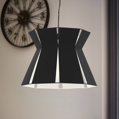 EGLO Valecrosia Plafonnier Suspension Cylindrique Noir, Blanc