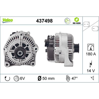 VALEO  437498 Alternateur 14V 180A BMW: 5 Berline, X5, 5 Touring