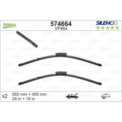 VALEO  Jeu de 2 balais d'essuie-glace  Silencio 574664