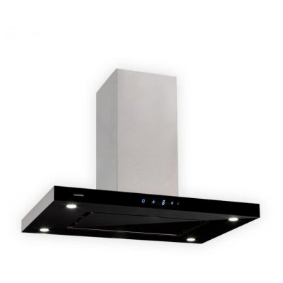 KLARSTEIN Valeria Hotte &icirc;lot aspirante 90cm 650 m&sup3;/h led Classe a verre & inox - Noir