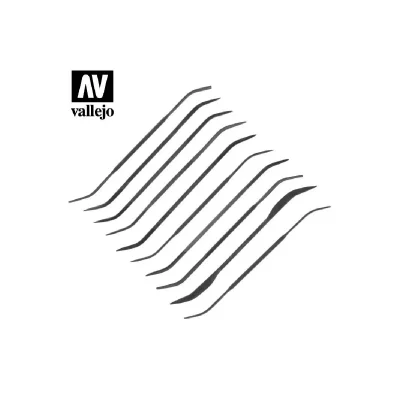 VALLEJO  CURVED RIFFLER FILE SET (10) T03003- - Outillage pour le mod&eacute;