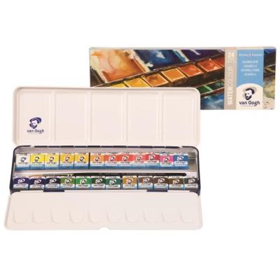 GENERIQUE VAN GOGH Aquarelle Bo&icirc;te M&eacute;tal 24 1/2 Godets