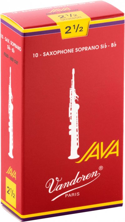 VANDOREN  Sr3025r - Bo&icirc;te De 10 Anches Saxophone Soprano Java Red Force 2.5