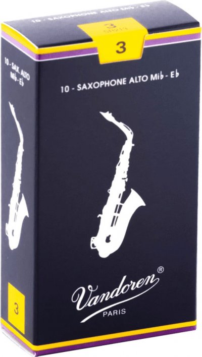 VANDOREN  Traditional Bo&icirc;te De 10 Anches Pour Saxophone Alto, Force 3