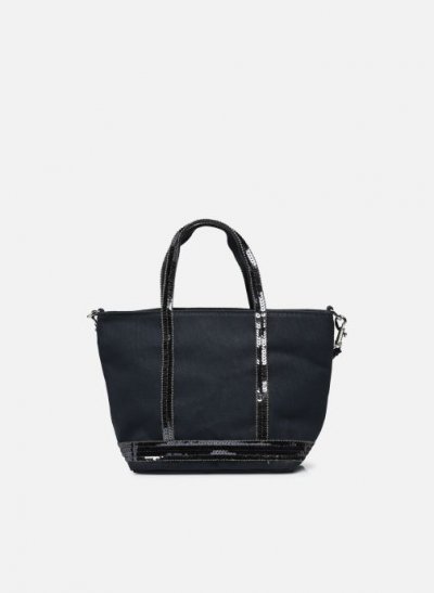 VANESSA BRUNO  Sac Bandouli&egrave;re Baby Cabas Paillettes  Bleu