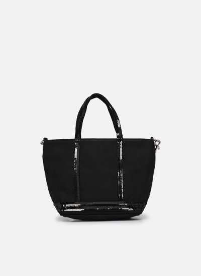 VANESSA BRUNO  Sac Bandouli&egrave;re Baby Cabas Paillettes  Noir