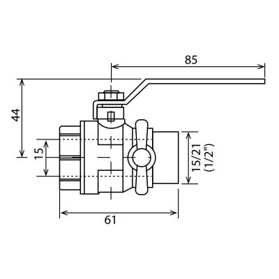 SOMATHERM Vanne a sphere ACS - M&acirc;le femelle 15 / 21 (1 / 2) - A purge PN30