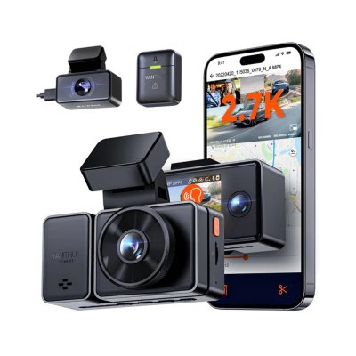 WONDERFUL PLACE Vantrue E3 Dashcam-3 canaux 2.7K avec WiFi, GPS, Bluetooth SOS et vision nocturne